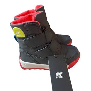 Sorel Toddler Whitney ll Strap Waterproof Boots Jet Poppy Red Size 5 NWT‎